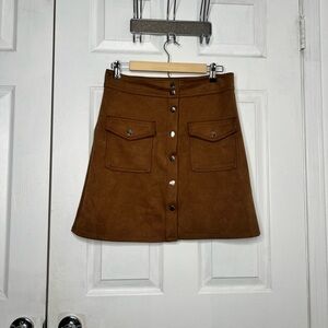 Philosophy Brown A-Line Mini Skirt